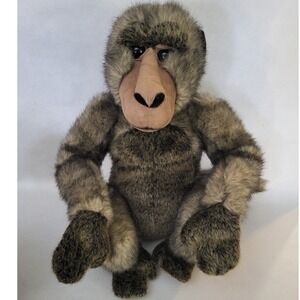 Vintage Animal Ally Plush Baboon Stuffed Animal Realistic Life Like 12"